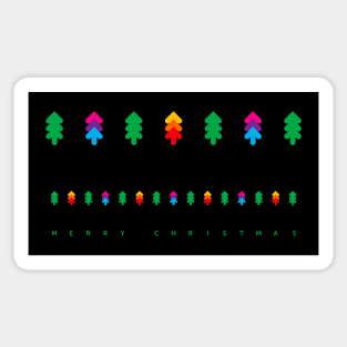 Merry Christmas with colorful fir trees, version two Sticker